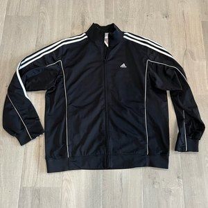 Adidas Black White Full Zip Track Jacket